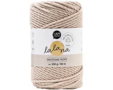 LALANA - Laine Corde à macramé 3 mm, 330 g, Gris…