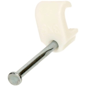 Lot de clips de fixation blancs pour câbles plats 3x5 mm, 100 pièces pour fixation de câbles.