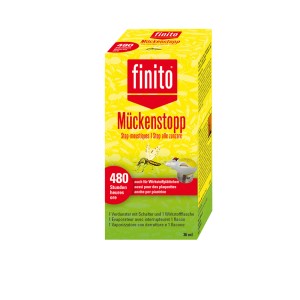 Set Finito con spina e liquido contro le zanzare nella scatola.