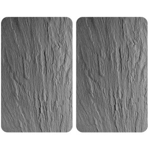 Set da 2 copripiano cottura in vetro Wenko effetto ardesia, 30x52cm. Universali per piani cottura in vetroceramica, elettrici e a gas.