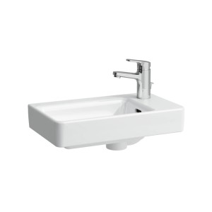 Lavabo Laufen Pro S, 48x28 cm, avec trou de robinet à droite et robinetterie.