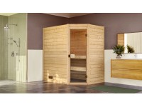 Weka Massivholzsauna Valida Eck 1 Sparset Glastür Kompakt 5,4 kW