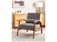 Beliani Fauteuil  Skara simili cuir Gris