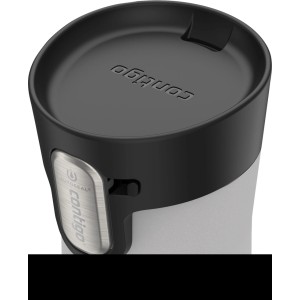 Contigo West Loop 3.0 tazza termica, acciaio inox opaco, 470 ml. Coperchio Autoseal nero con pulsante di blocco per bevande a tenuta.