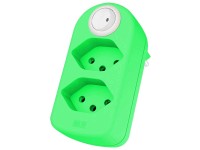 Max Hauri Abzweigstecker drehbar mit Schalter Fluo-Grün 2 x T13 Max Hauri Abzweigstecker drehbar mit Schalter Fluo-Grün 2 x T13