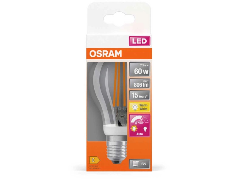 Osram Filament LED piston détecteur mouvement Blanc chaud E27 / 7,3 W / 806  lm