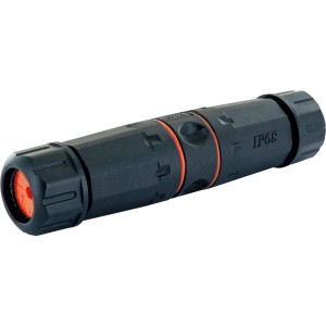 Connettore di rete Schwaiger CAT 6A nero per esterni, impermeabile (IP68) per connessioni cavi esterne.