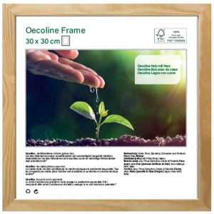 Cornice Oecoline in legno naturale, 30x30 cm. Portafoto sostenibile per parete o tavolo.