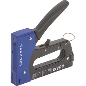 Cucitrice manuale LUX per graffette e chiodi, blu-nero, per fai da te e artigianato.