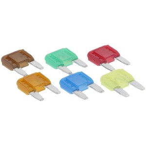 Cartrend Set mini fusibili, 6 pezzi, vari colori e amperaggi per auto.