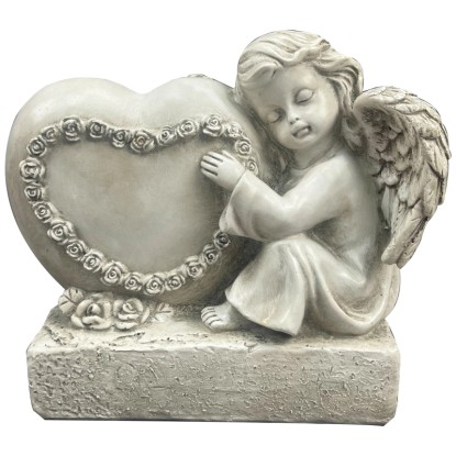 Engelfigur mit Herz Höhe 16,5 cm