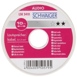 Schwaiger Lautsprecherkabel, 2 x 1,5 mm², 10 m Rolle.