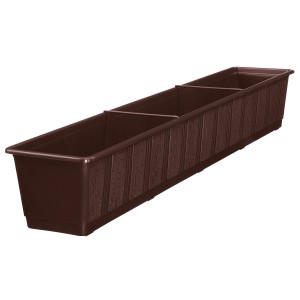 Jardinière standard marron Geli, env. 100 cm, avec structure bois.