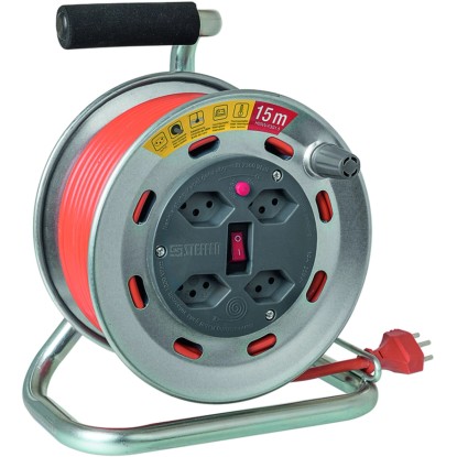 Steffen Kabelrolle Loop Metall Silber-Grau 4 x T13 / 15 m