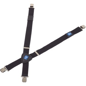 Bretelle LUX nere in gomma con clip in metallo per il fissaggio.