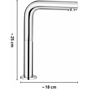 Miscelatore lavabo baliv WT-160 cromato, monocomando con valvola pop-up e rotazione a 360°.