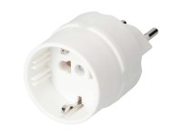 Reiseadapter Schuko Typ 12 / 3-polig Weiss Reiseadapter Schuko Typ 12 / 3-polig Weiss