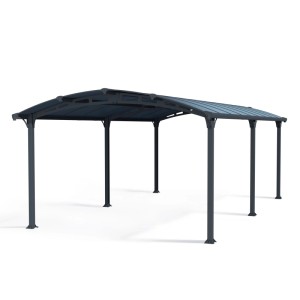 Canopia Carport Arcadia 6400 in antracite, 360x650 cm. Robusto riparo per auto, moto o biciclette.