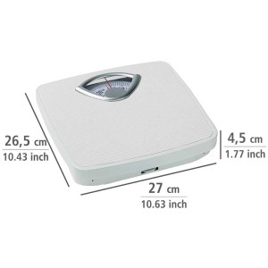 Wenko mechanische Personenwaage in Weiß mit gut lesbarer Anzeige und rutschfester Oberfläche.