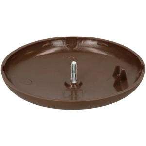 Rosace de plafond marron avec pontet, 95x13mm, pour installation de lampe. Couvercle pour boîtes d'encastrement.