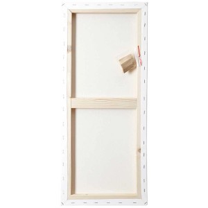 Weißer Keilrahmen Classic 30x70 cm mit Leinwand und Holzkeilen.
