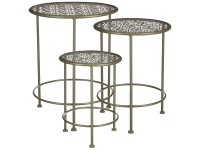 Mica Decorations Table d'appoint Tierra fer Vert foncé hauteur 39 cm / Ø 30 cm