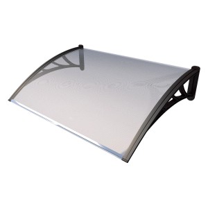 Gutta pensilina ECO 120, nero/trasparente, 120x80 cm. Tettoia resistente alle intemperie per ingressi.