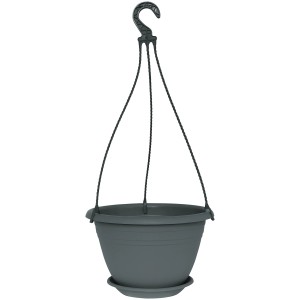 Suspension anthracite Geli Galicia, Ø 30 cm, en plastique avec soucoupe et suspension.