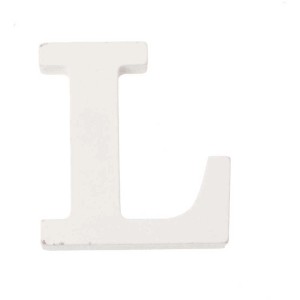 Lettera L bianca in MDF, alta 5,5 cm, per decorare e creare.