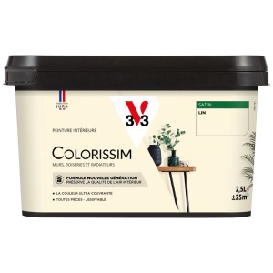 V33 Colorissim pittura per interni Lino, 2.5 l, finitura satinata per interni.