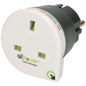 Reiseadapter UK zu Europa, weiß-schwarz, 250 V, für Reisen und den Urlaub.