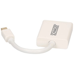 Weißer Schwaiger Mini DisplayPort Adapter für Audio & Video Kabel.