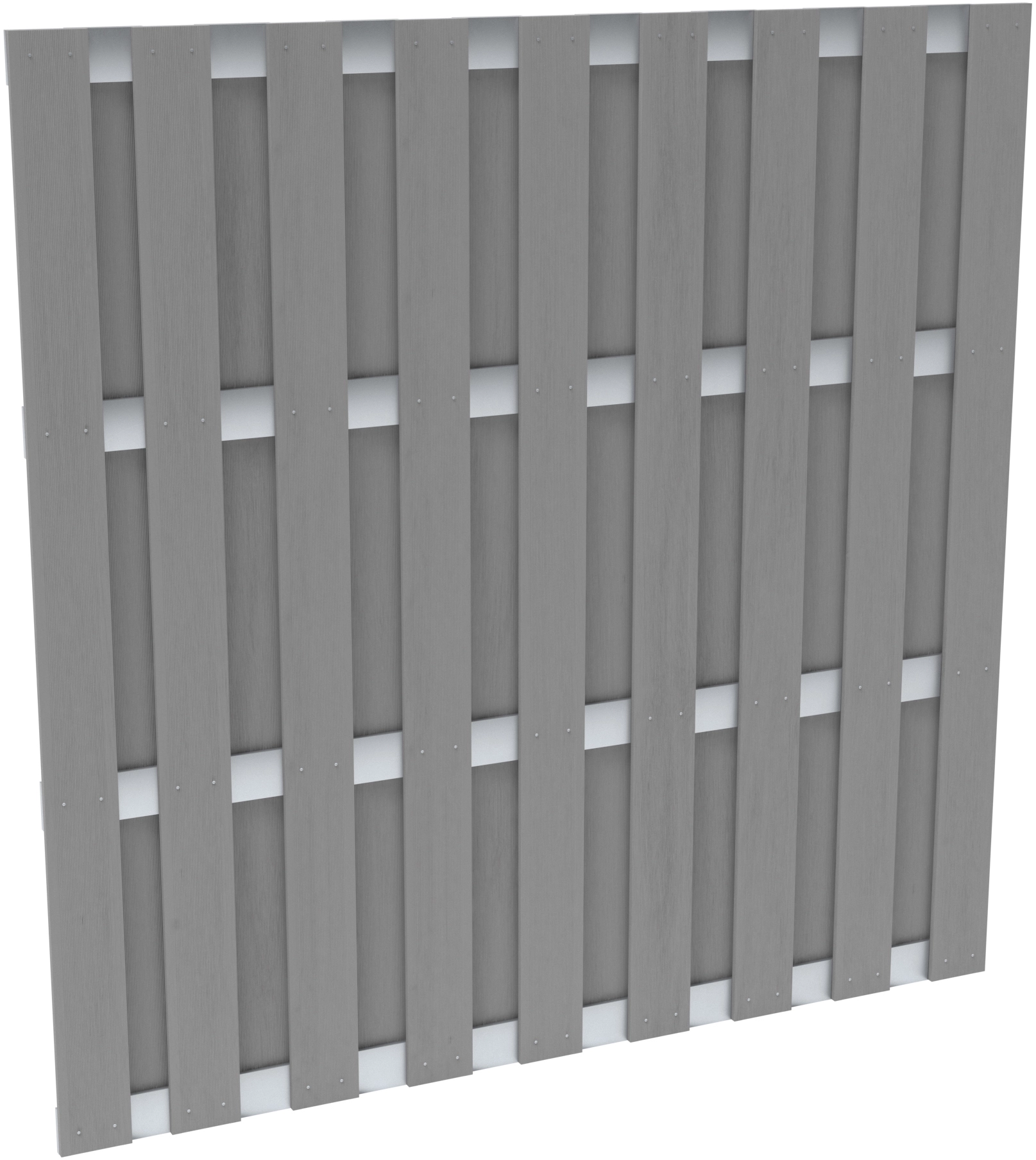 Élément de clôture brise-vue WPC aluminium Gris clair 180 x 180 cm