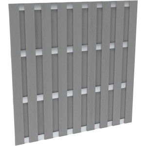 Clôture de jardin en WPC gris clair avec aluminium, 180x180cm, pour jardin et terrasse.