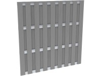 Sichtschutzzaun-Element WPC Aluminium Hellgrau 180 x 180 cm