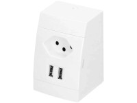 Aufputz-Kleinkombi 2 x USB A / Typ13 Weiss Hochglanz Aufputz-Kleinkombi 2 x USB A / Typ13 Weiss Hochglanz