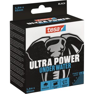 Emballage Ruban de réparation Tesa Ultra Power Under Water, 1,5 m x 50 mm, noir.