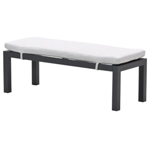 Banc de sport noir Garden Impressions Elati en aluminium avec coussin, 42x120x45 cm.