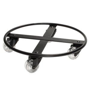 Wagner Design Sottovaso con ruote GH 0953, Ø 25cm, nero, con ruote trasparenti.