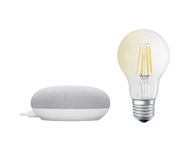 Google Nest Mini Starter kit speaker e lampadina a filamento