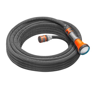 Set tubo da giardino Gardena Liano Life, 10 m, con doccetta e accessori per l'irrigazione del giardino.