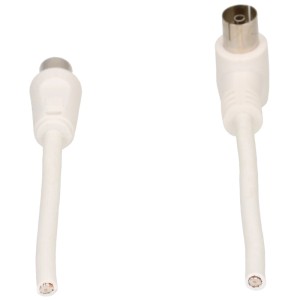 Cavo antenna Schwaiger bianco, angolato, 5 m, per audio e video.