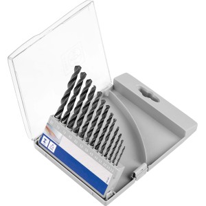 Set di punte da trapano per metallo LUX Comfort da 13 pezzi in custodia trasparente aperta.