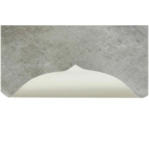 Revêtement de sol CV aspect béton argenté, largeur 2 m, avec envers mousse.