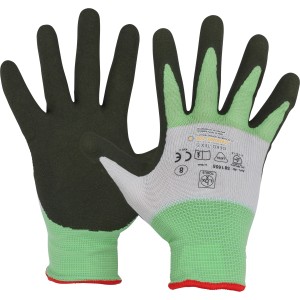 Gants de travail LUX Eco taille 8, vert/noir, pour le montage et le guidage d'outils.