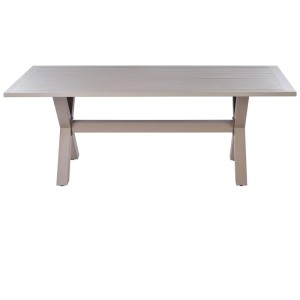 Beliani Gartentisch Cascais, Aluminium, Beige, rechteckig, für bis zu 6 Personen.