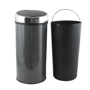 MSV Pattumiera con sistema touch, 30 l, grigio scuro, con secchio interno estraibile.