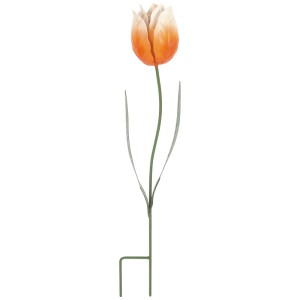 Gartenstecker Tulpe Orange-Beige-Weiss 9 x 45,5 cm