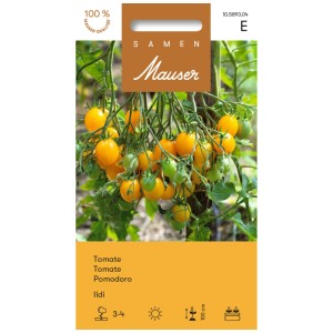 Sachet de graines de tomate Ildi : Tomates jaunes, en forme de prune sur la plante.