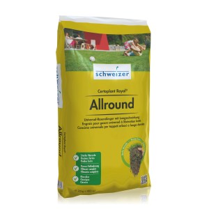 Sac jaune d'engrais universel pour gazon Schweizer Certoplant Royal Allround 20 kg.